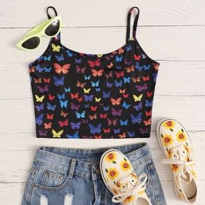 Butterfly Plus crop Tank